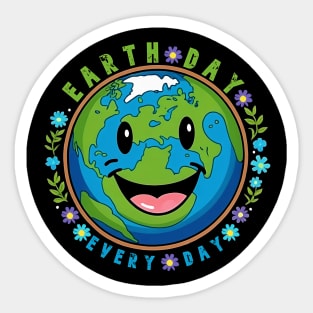 Earth Day Everyday Smile Face Hippie Planet Anniversary Sticker